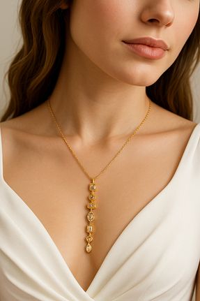 گردنبند استیل ( فولاد ) زرد زنانه استیل (فولاد) glanssieraad - کد 943219648