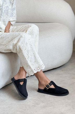 دمپائی مشکی زنانه جیر NİŞANTAŞI SHOES - کد 941981937