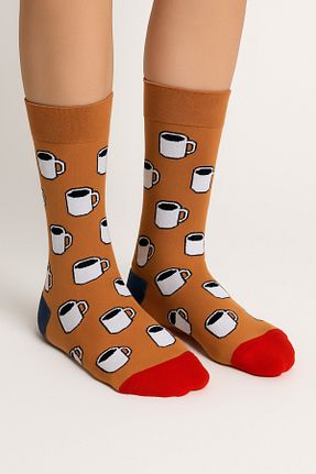 جوراب قهوه ای زنانه پنبه پلی استر MiaSocks - کد 932075817