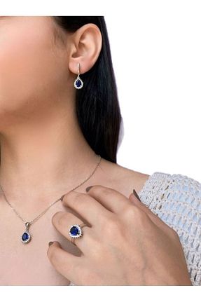 ست نقره سرمه ای زنانه زیرکن Inure Jewelry - کد 828619684