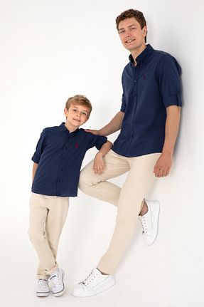 پیراهن سرمه ای مردانه یقه پیراهنی U.S. Polo Assn. - کد 904674883