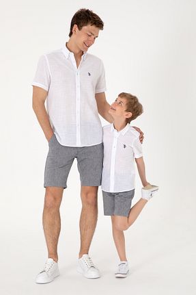 پیراهن سفید بچه گانه یقه دکمه دار U.S. Polo Assn. - کد 938623968