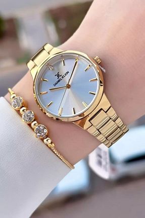 ساعت مچی طلائی زنانه 37 میلی متر Daniel Klein - کد 943393088