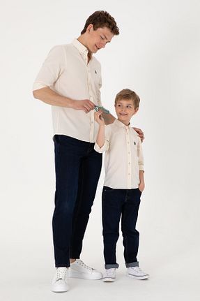 پیراهن نباتی بچه گانه یقه پیراهنی U.S. Polo Assn. - کد 833121238