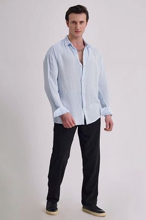 پیراهن آبی مردانه اورسایز RELAXL - کد 818137478