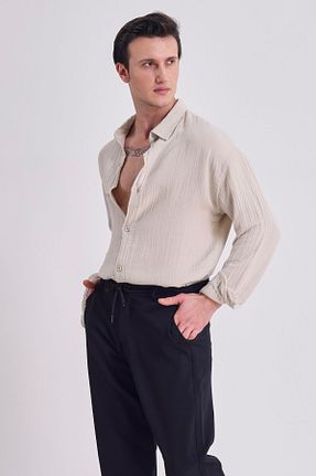 پیراهن بژ مردانه اورسایز RELAXL - کد 818170749