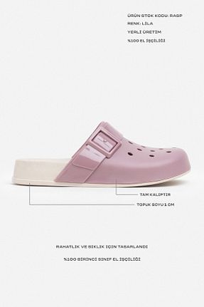 دمپائی بنفش زنانه پاشنه تخت NİŞANTAŞI SHOES - کد 942950646