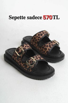 دمپائی مشکی زنانه چرم مصنوعی SH SİLVER MODA - کد 917381421