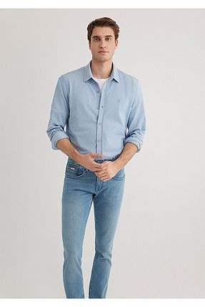 پیراهن آبی مردانه یقه پیراهنی Mavi - کد 896710417
