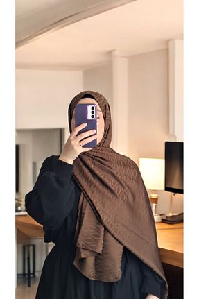 شال قهوه ای زنانه پنبه ای Lavena scarfs - کد 933272103