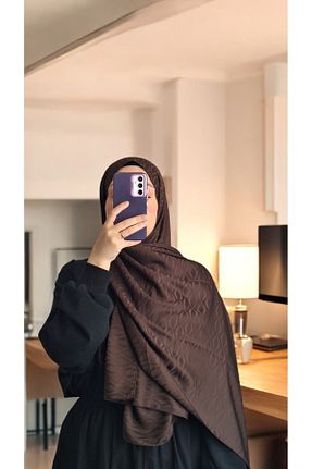 شال قهوه ای زنانه پنبه ای Lavena scarfs - کد 933272166