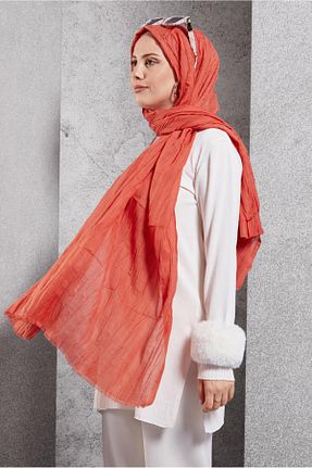 شال نارنجی زنانه پنبه ای Alvina - کد 872051166