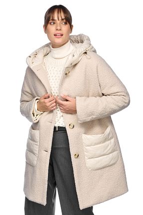 پالتو پشمی بژ زنانه Relaxed Geox - کد 866484304