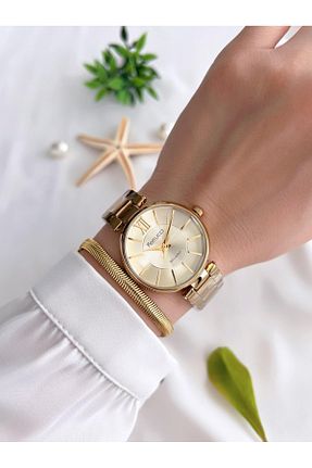 ساعت مچی زرد زنانه 36-40 میلی متر Ferrucci - کد 266012822