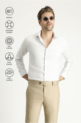 پیراهن سفید مردانه اسلیم فیت Kiğılı - کد 936492806