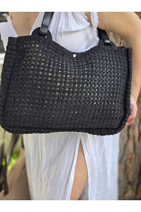 کیف دوشی مشکی زنانه حصیر obenbags - کد 942489071