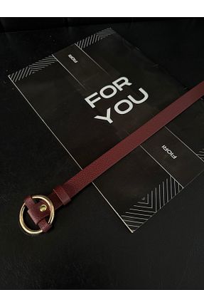 کمربند زرشکی زنانه چرم مصنوعی Fiori - کد 942489801
