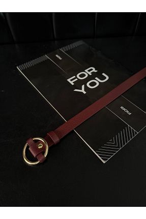 کمربند زرشکی زنانه چرم مصنوعی Fiori - کد 942489801