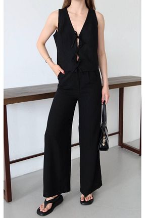 ست بالاتنه و پائین تنه مشکی زنانه بافتنی Ekim Store - کد 942494788