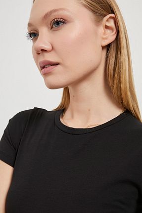 تیشرت مشکی زنانه اسلیم فیت Arma Life - کد 942501944