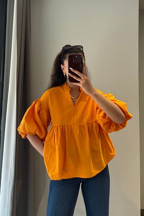 پیراهن نارنجی زنانه گشاد Güneş - کد 942516307