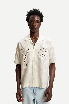 پیراهن سفید مردانه رگولار Bershka - کد 942565151