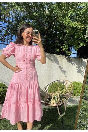 لباس صورتی زنانه بافتنی Afiş Butik - کد 942664396
