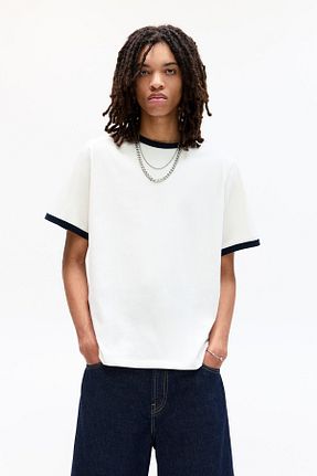 تیشرت سفید مردانه رگولار Pull & Bear - کد 942621027
