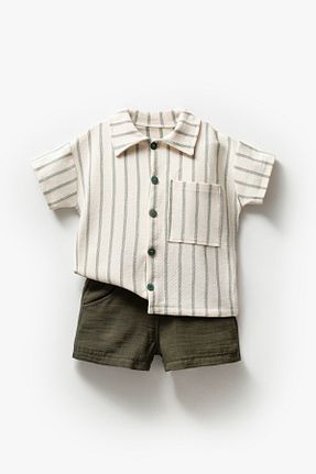 ست نوزادی خاکی بچه گانه پنبه ای Jikko Baby - کد 942684904
