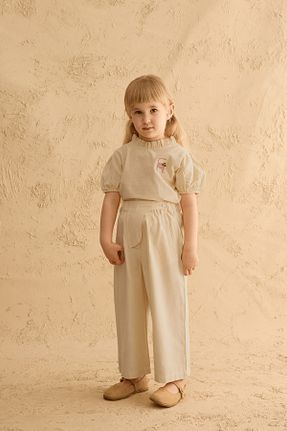 شلوار بژ بچه گانه مخلوط کتان Fahhar Kids - کد 942725055