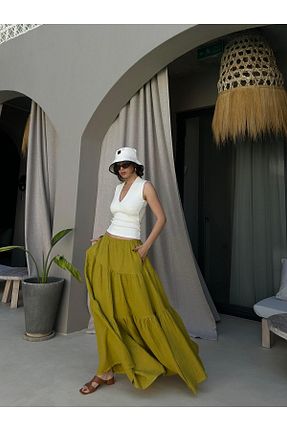 دامن سبز زنانه پارچه minaaise - کد 942703436