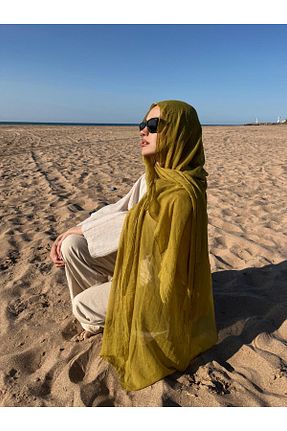 شال سبز زنانه پلی استر OX-RA - کد 942773190