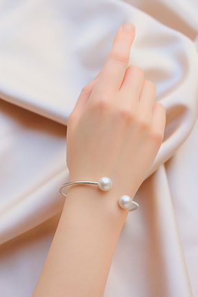 دستبند جواهر متالیک زنانه مروارید monalisatoka - کد 942810782