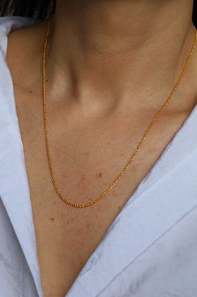 گردنبند طلا طلائی زنانه 14 عیار Yenigün Kuyumculuk - کد 942814362