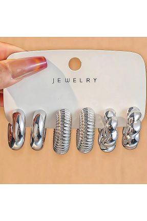 گوشواره استیل (فولاد) طوسی زنانه استیل (فولاد) Perry Accesories - کد 942898170