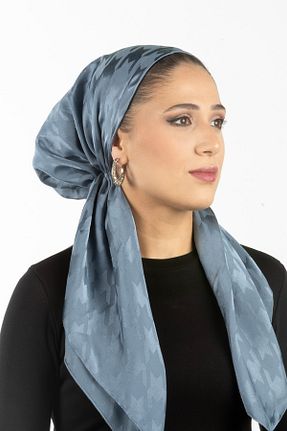 شال آبی زنانه پلی استر safura - کد 943614149