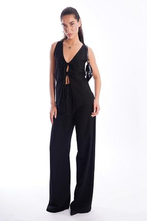 ست بالاتنه و پائین تنه مشکی زنانه بافتنی Madmext - کد 942940172