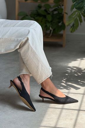 کفش پاشنه بلند کلاسیک مشکی زنانه جیر NİŞANTAŞI SHOES - کد 942952246