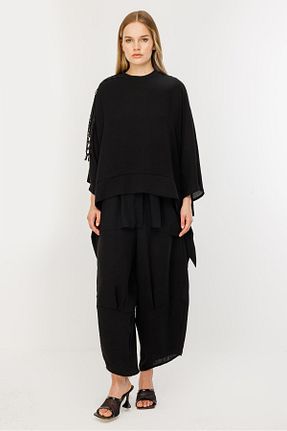 ست بالاتنه و پائین تنه حجاب مشکی زنانه رگولار Ghisa - کد 942990000