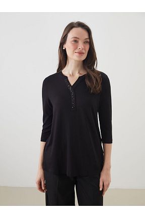 بلوز مشکی زنانه ساده LC Waikiki - کد 942995010