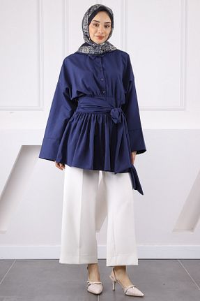 تونیک حجاب سرمه ای زنانه ویسکون İmajButik - کد 943109197