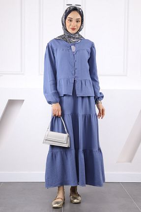 ست بالاتنه و پائین تنه حجاب سرمه ای زنانه رگولار İmajButik - کد 943070802