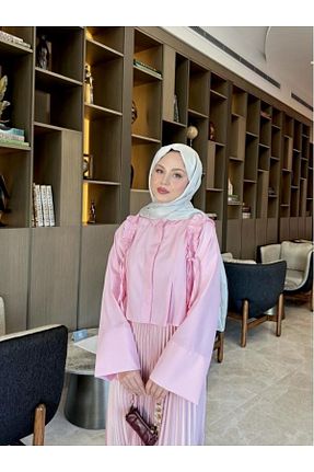 پیراهن صورتی زنانه رگولار Betül Nayir - کد 943638610