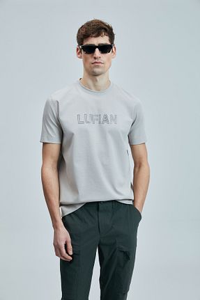 تیشرت طوسی مردانه رگولار Lufian - کد 943140274