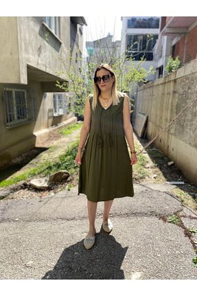 لباس سایز بزرگ سبز زنانه ویسکون KTY TR - کد 943667342