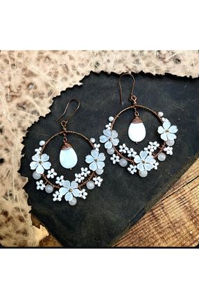 گوشواره جواهر سفید سنگ طبیعی MODA - کد 943232815