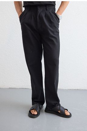 شلوار مشکی مردانه Keten Görünümlü Livio Ferri - کد 943242375
