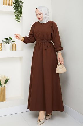 لباس حجاب قهوه ای زنانه رگولار Sakara Collection - کد 943321293