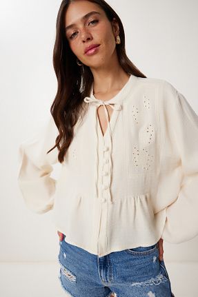 بلوز فیروزه ای زنانه ساده Lovelyİstanbul - کد 943338386