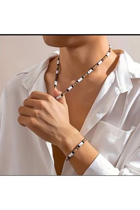 گردنبند استیل ( فولاد ) رنگی مردانه سنگ طبیعی Jorg Zenn - کد 943400247